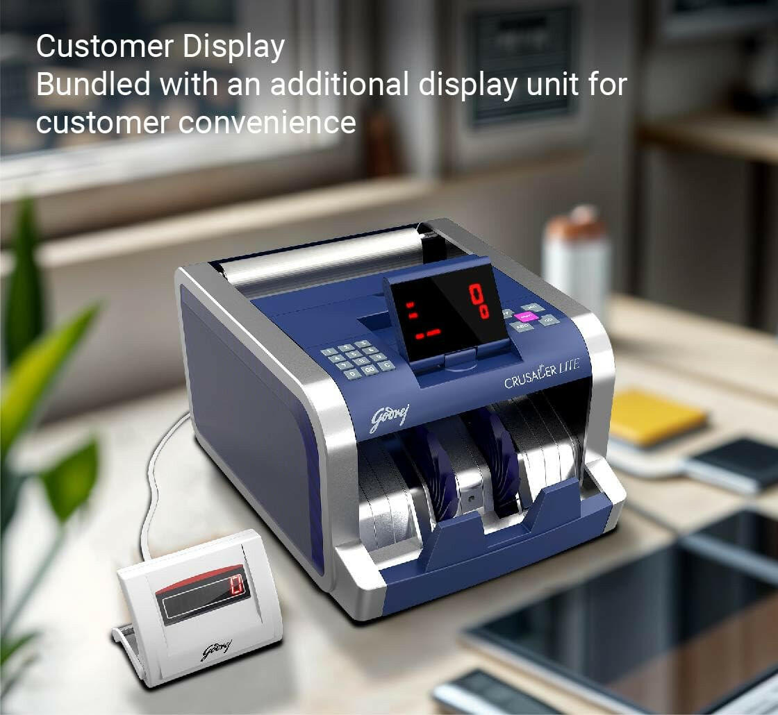 Godrej Crusader Lite Note/Money Counting Machine with MG,UV Fake Note Detection - Perfect Computer Agencies