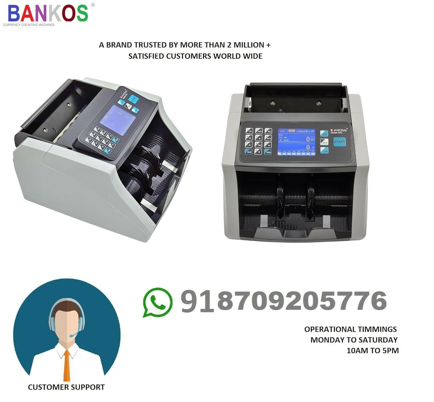 Bankos- IS3300 PRO Mini Note Counting Machine with Fake Note Detection.