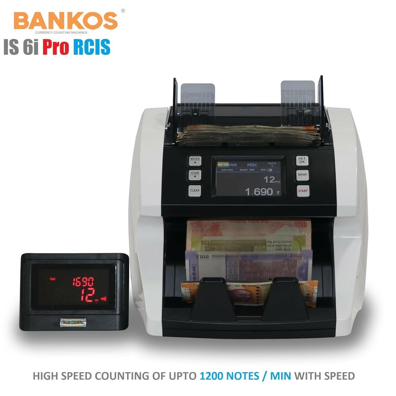 Bankos IS 6i PRO CIS MIX VALUE Note Counting Machine with Counterfeit Notes Detection - Perfect Computer Agencies