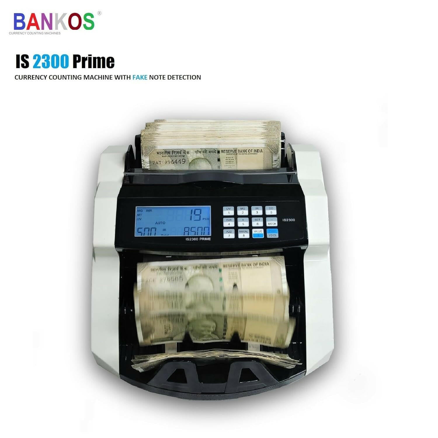 Bankos- IS2300 Prime Note Counting Machine with Fake Note Detection - Perfect Computer Agencies