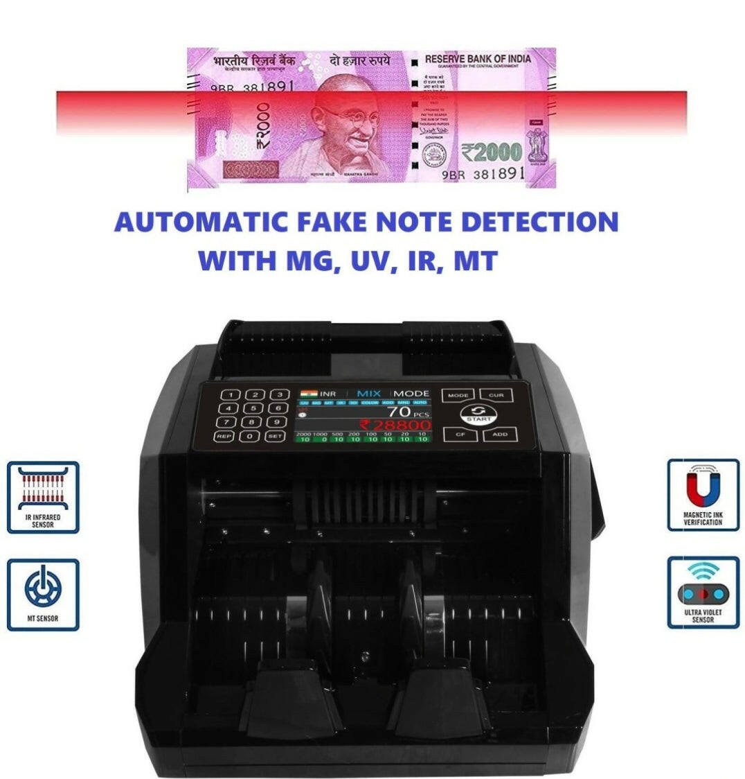 Bankos -4080 Mix Note Value Counting Machine with Fake Note Detection - Perfect Computer Agencies